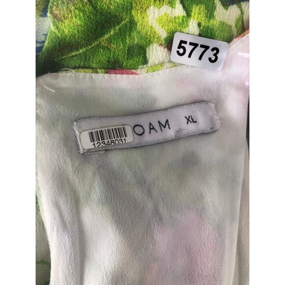 ROAM Positano Dress Tropical Floral Cap Sleeve V-Neck A-Line Mini Dusty White XL - Picture 9 of 9